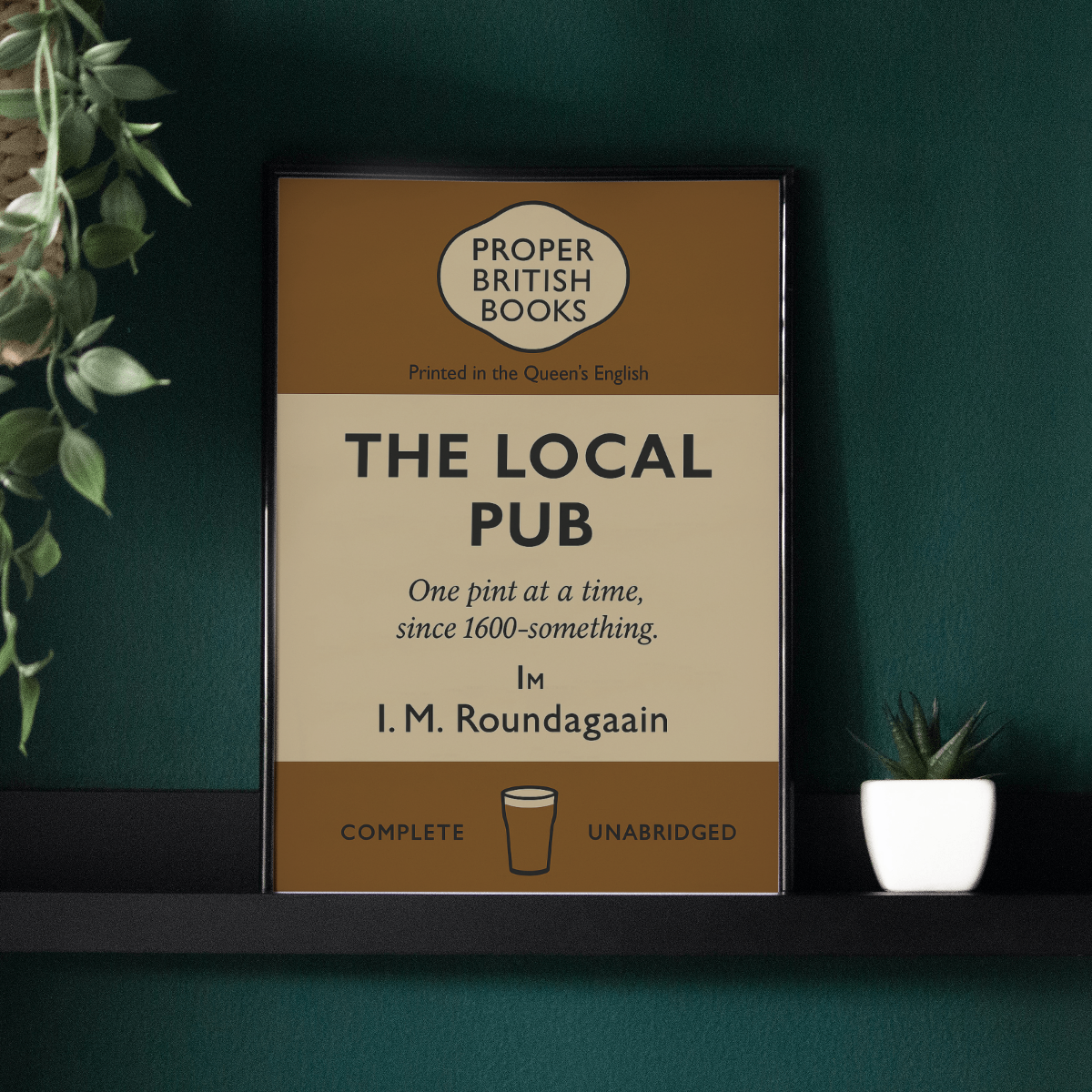 The Local Pub – British Penguin Book Parody Framed Print Galeto