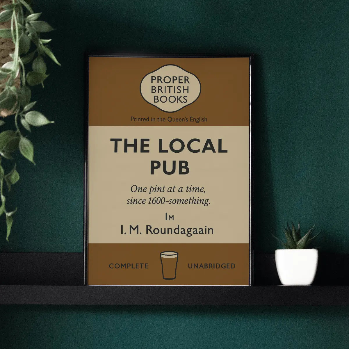 The Local Pub – British Penguin Book Parody Framed Print Galeto