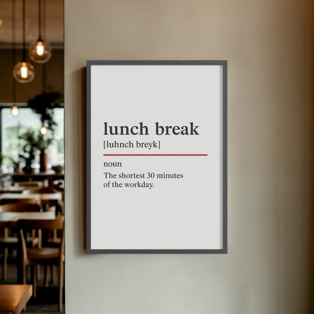 Lunchbreak - Oxford Dictionary Office Framed Print Galeto