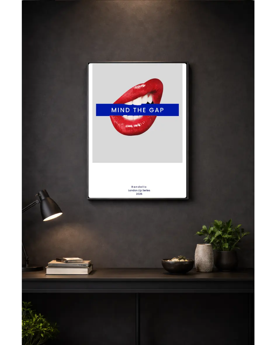 Mind the Gap  – London Lip Series - Metal Framed Poster Randello