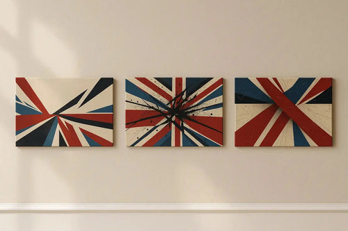 Textured Abstract Union Jack Canvas – Modern British Flag Wall Art Galeto