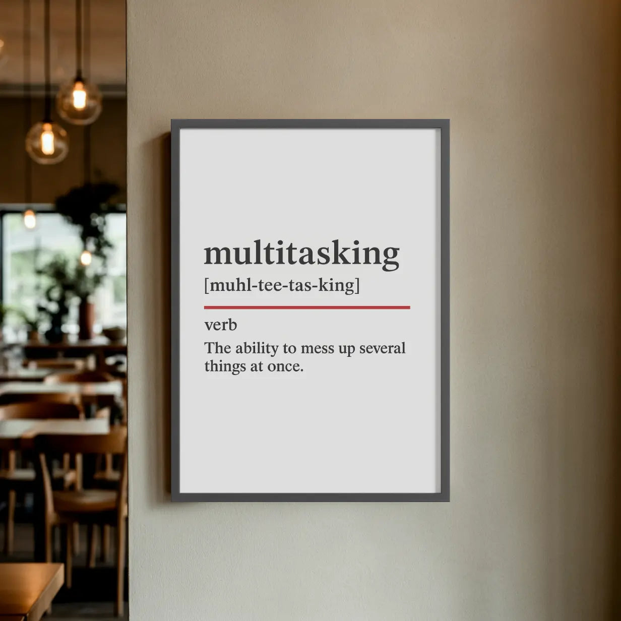 Multitasking  - Oxford Dictionary Office Framed Print Galeto