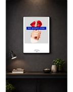 No Gossip Zone  – London Lip Series - Metal Framed Poster Randello