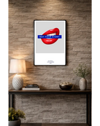 Not Your Story  – London Lip Series -  Metal Framed Poster Randello