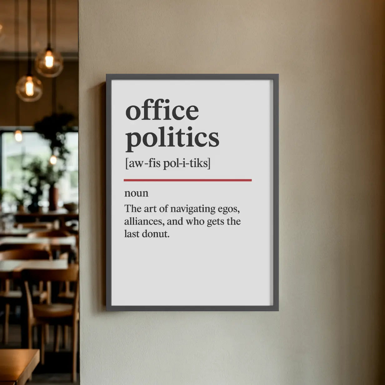Office Politics - Oxford Dictionary Office Framed Print Galeto