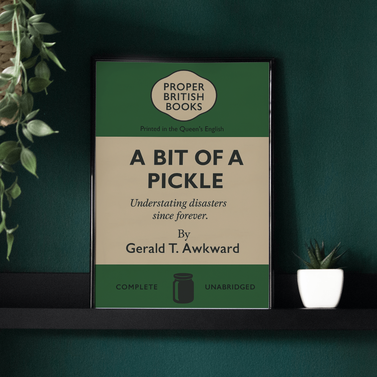 A Bit of a Pickle – British Penguin Book Parody Framed Print Galeto
