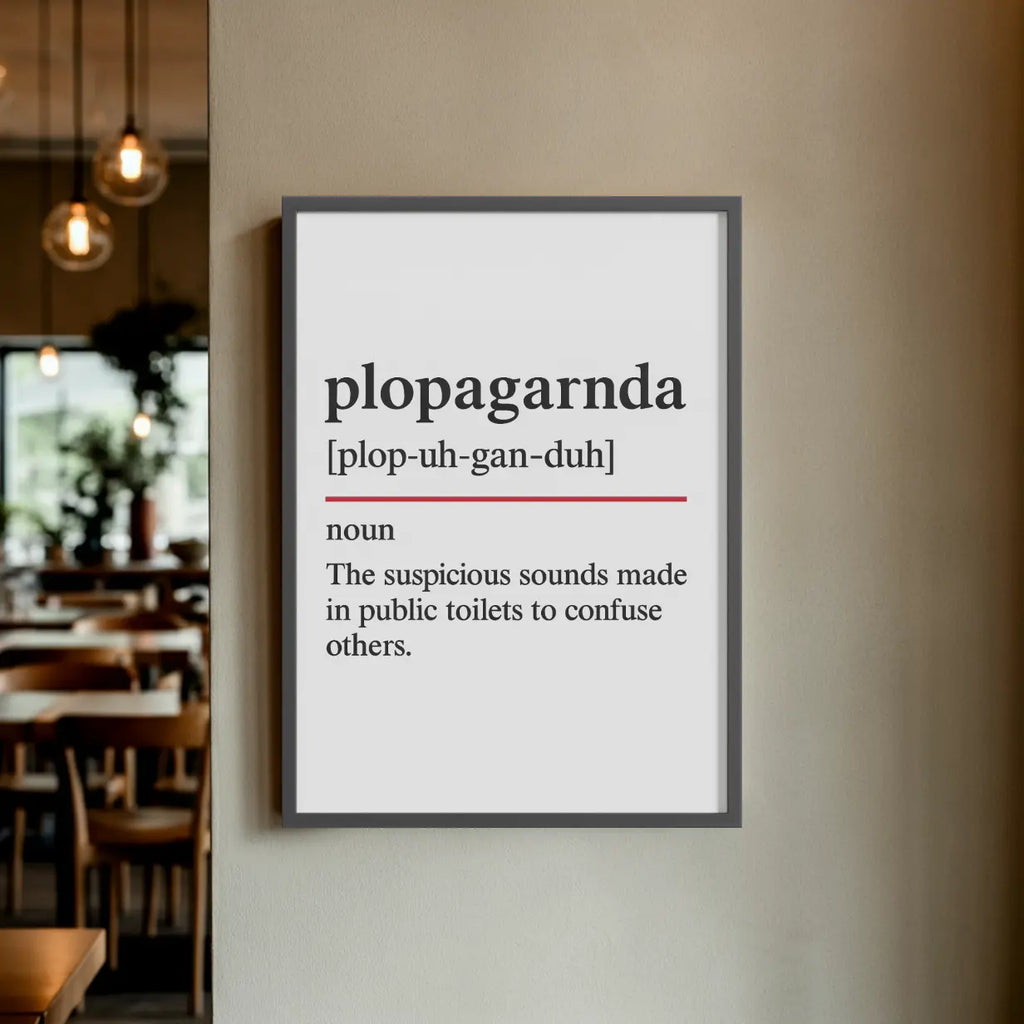 Plopaganda  – Oxford Dictionary Bathroom Framed Print Galeto