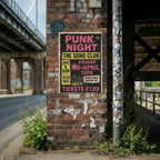 Punk Night 1979 Soho Club Fine Art Vintage Poster Print – London Punk Rock Wall Art Galeto