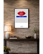 Say Less  – London Lip Series - Metal Framed Poster Randello