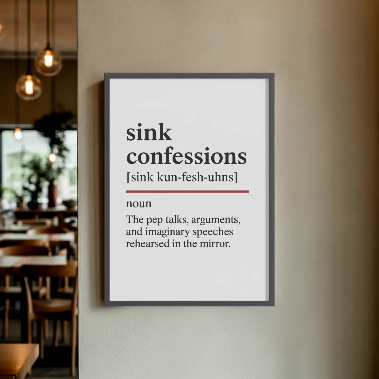 Sink Confessions  – Oxford Dictionary Bathroom Framed Print Galeto