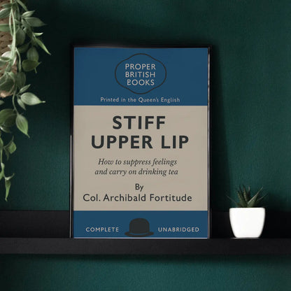 Stiff Upper Lip – British Penguin Book Parody Framed Print - Randello