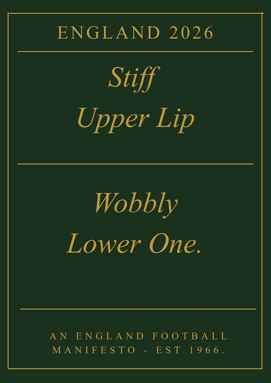 World Cup Poster - Stiff Upper Lip - Randello