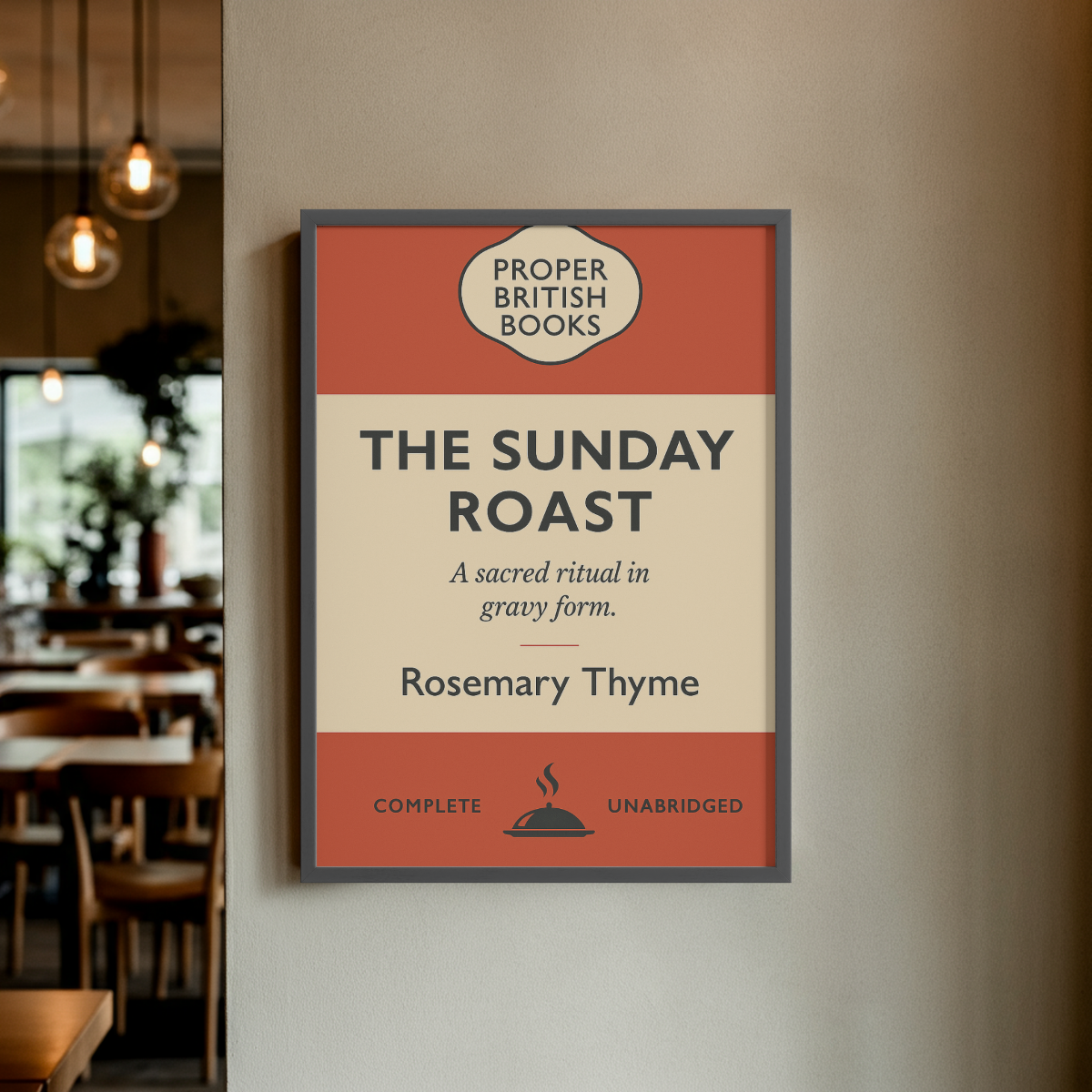 The Sunday Roast – British Penguin Book Parody Framed Print - Randello