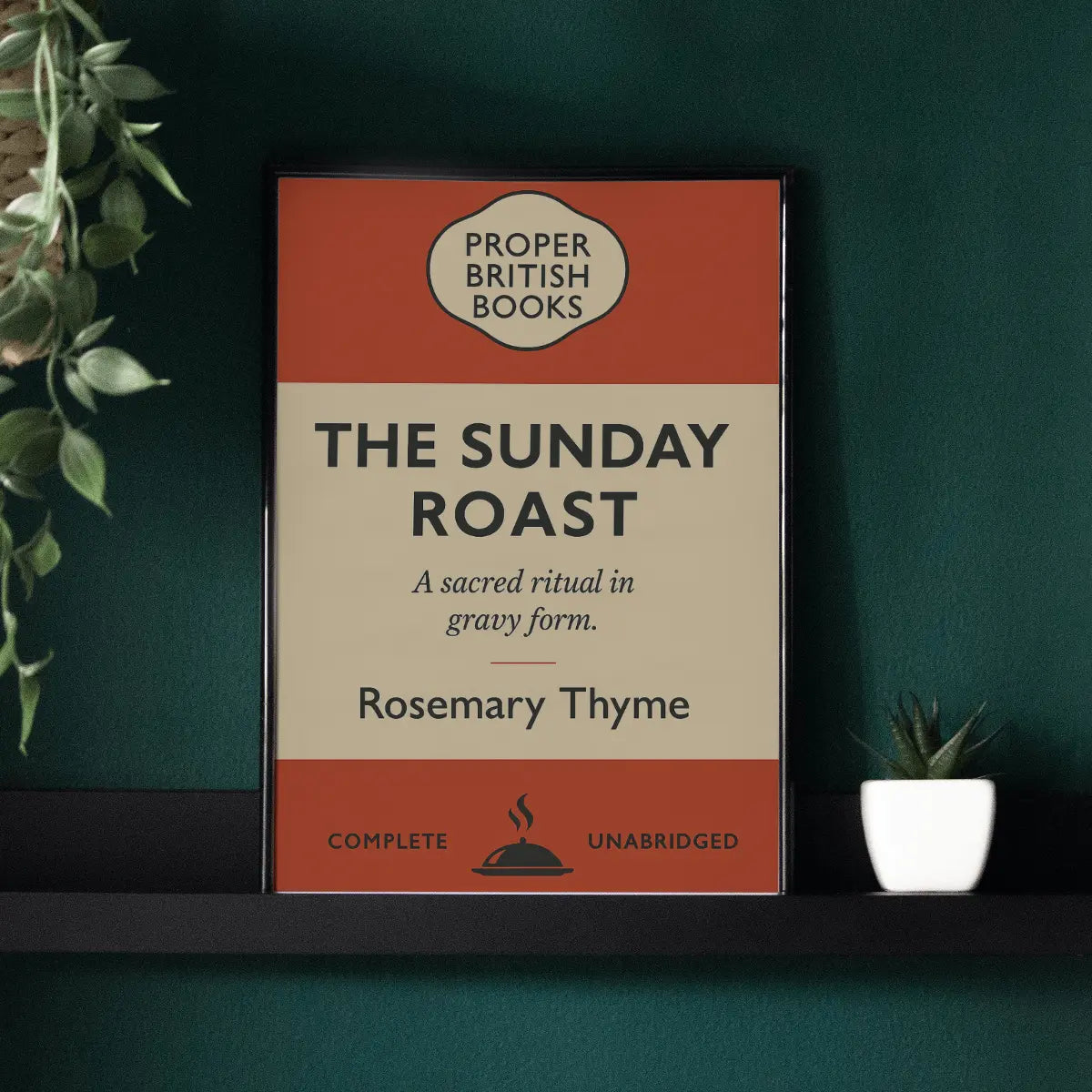 The Sunday Roast – British Penguin Book Parody Framed Print Galeto