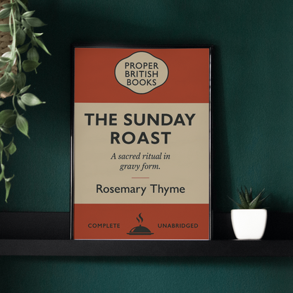 The Sunday Roast – British Penguin Book Parody Framed Print - Randello