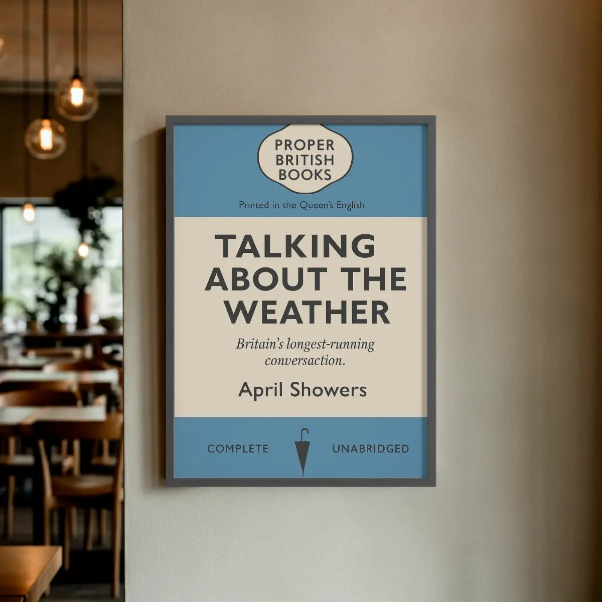 Talking About the Weather – British Penguin Book Parody Framed Print - Randello