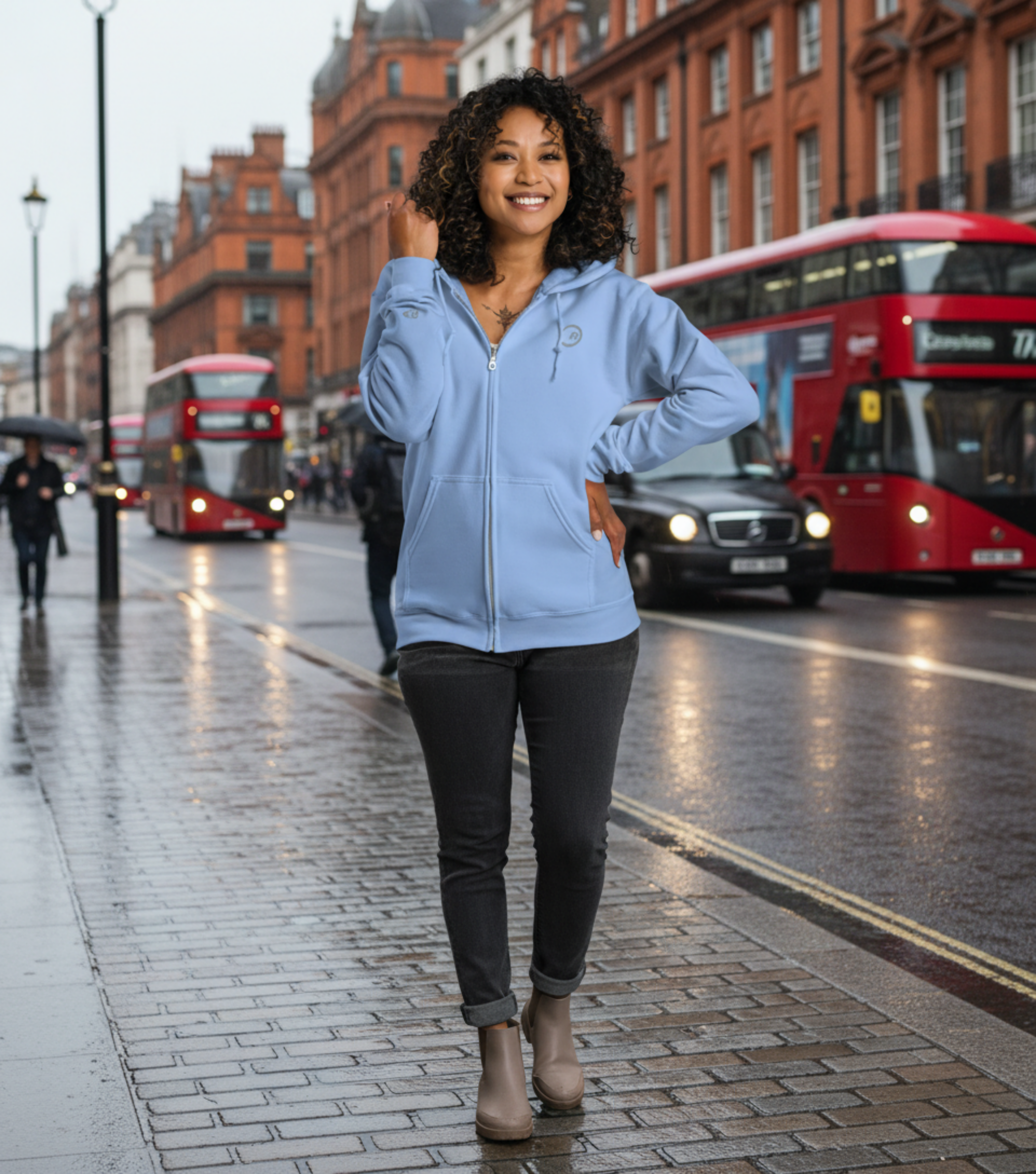 Embroidered Fleece Zip hoodie - Randello