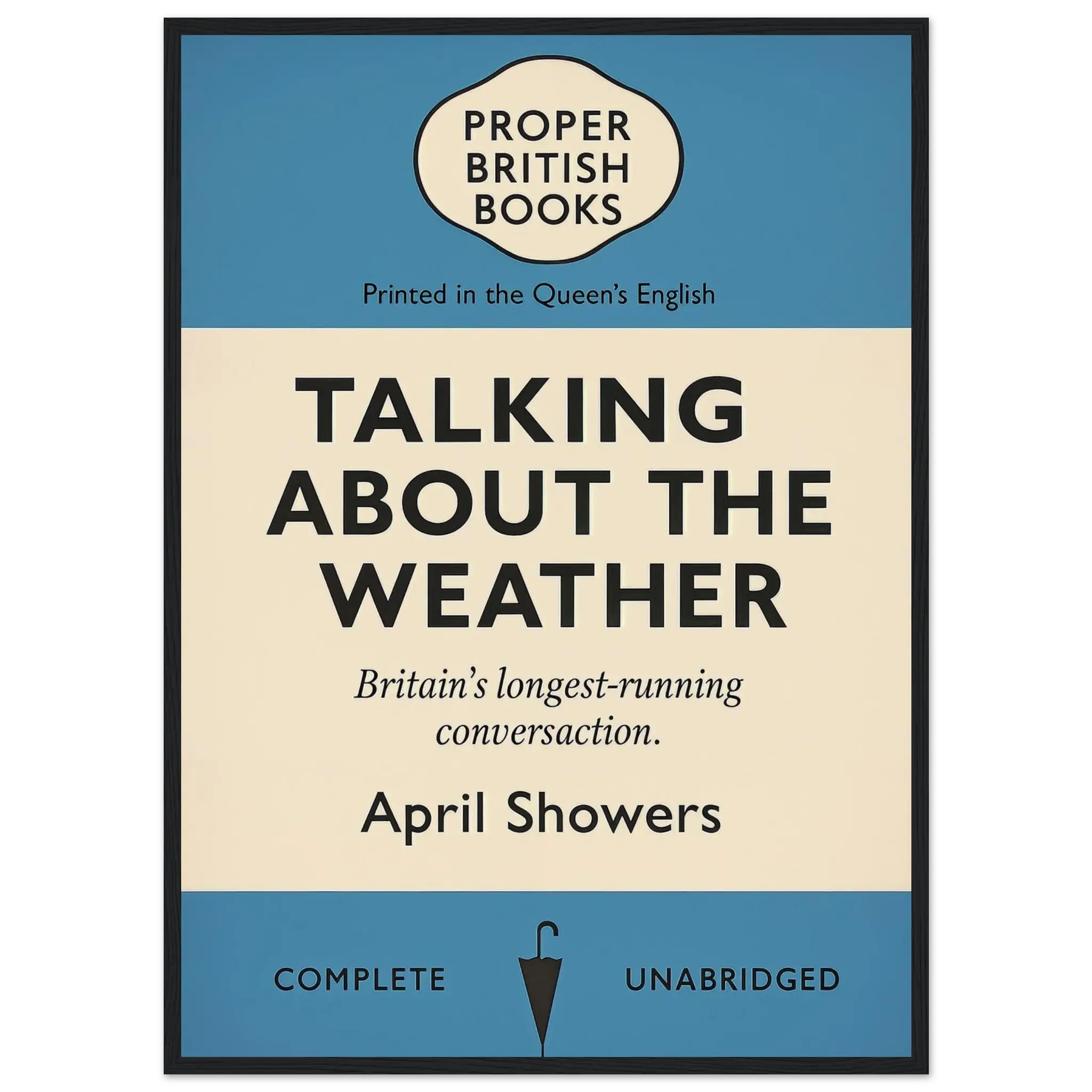 Talking About the Weather – British Penguin Book Parody Framed Print - Randello