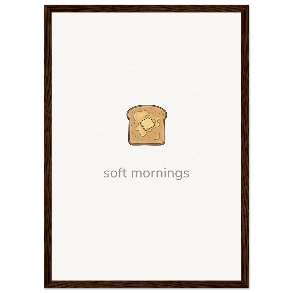 Soft Mornings – Toast Illustration Kitchen Framed Print - Randello