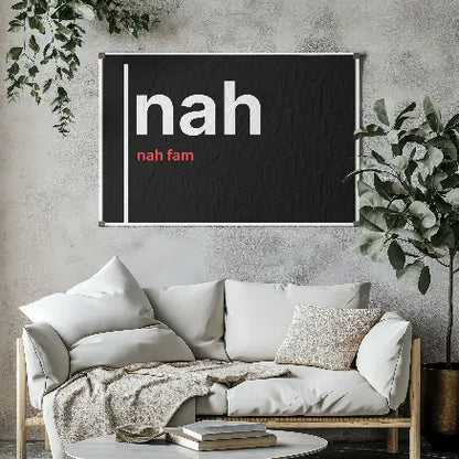 Nah Fam – British Gen Z Slang Typography Poster - Randello