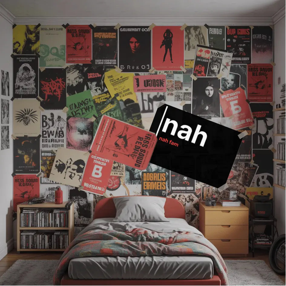 Nah Fam – British Gen Z Slang Typography Poster - Randello