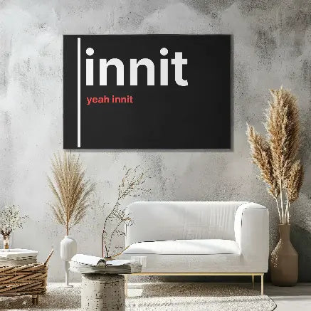 Innit, Yeah Innit – British Gen Z Slang Typography Poster - Randello