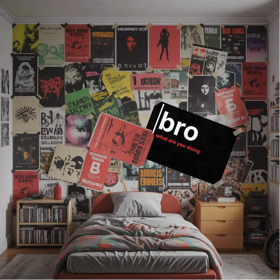 Bro, What Are You Doing – British Gen Z Slang Typography Poster - Randello