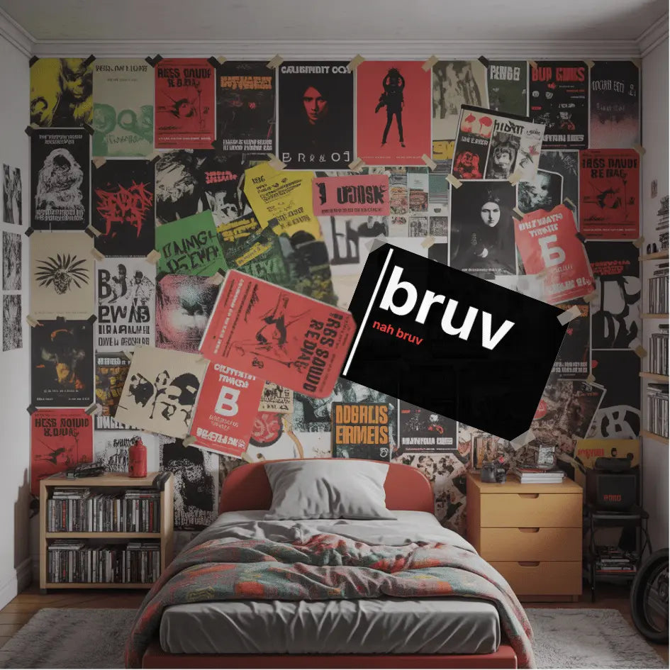 Bruv, Nah Bruv – British Gen Z Slang Typography Poster - Randello