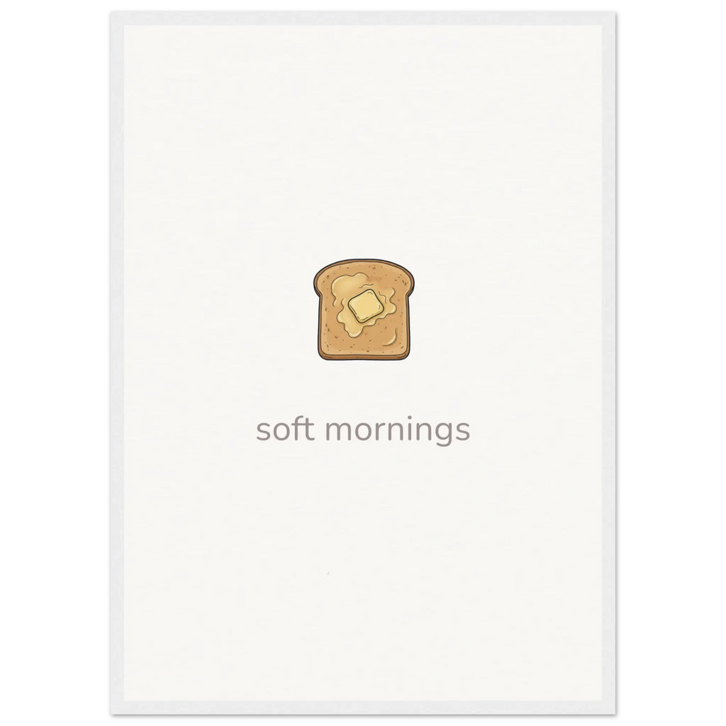 Soft Mornings – Toast Illustration Kitchen Framed Print - Randello