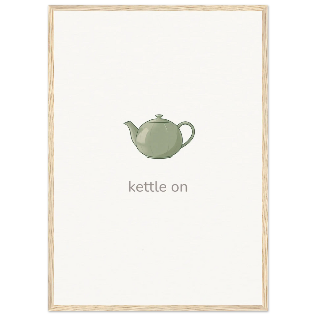 Kettle On – British Tea Kitchen Framed Print - Randello