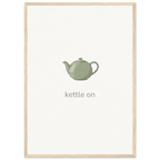Kettle On – British Tea Kitchen Framed Print - Randello