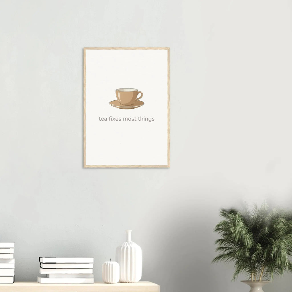Tea Fixes Most Things – British Tea Kitchen Framed Print - Randello