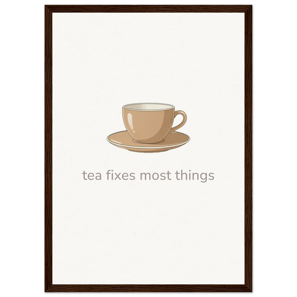 Tea Fixes Most Things – British Tea Kitchen Framed Print - Randello