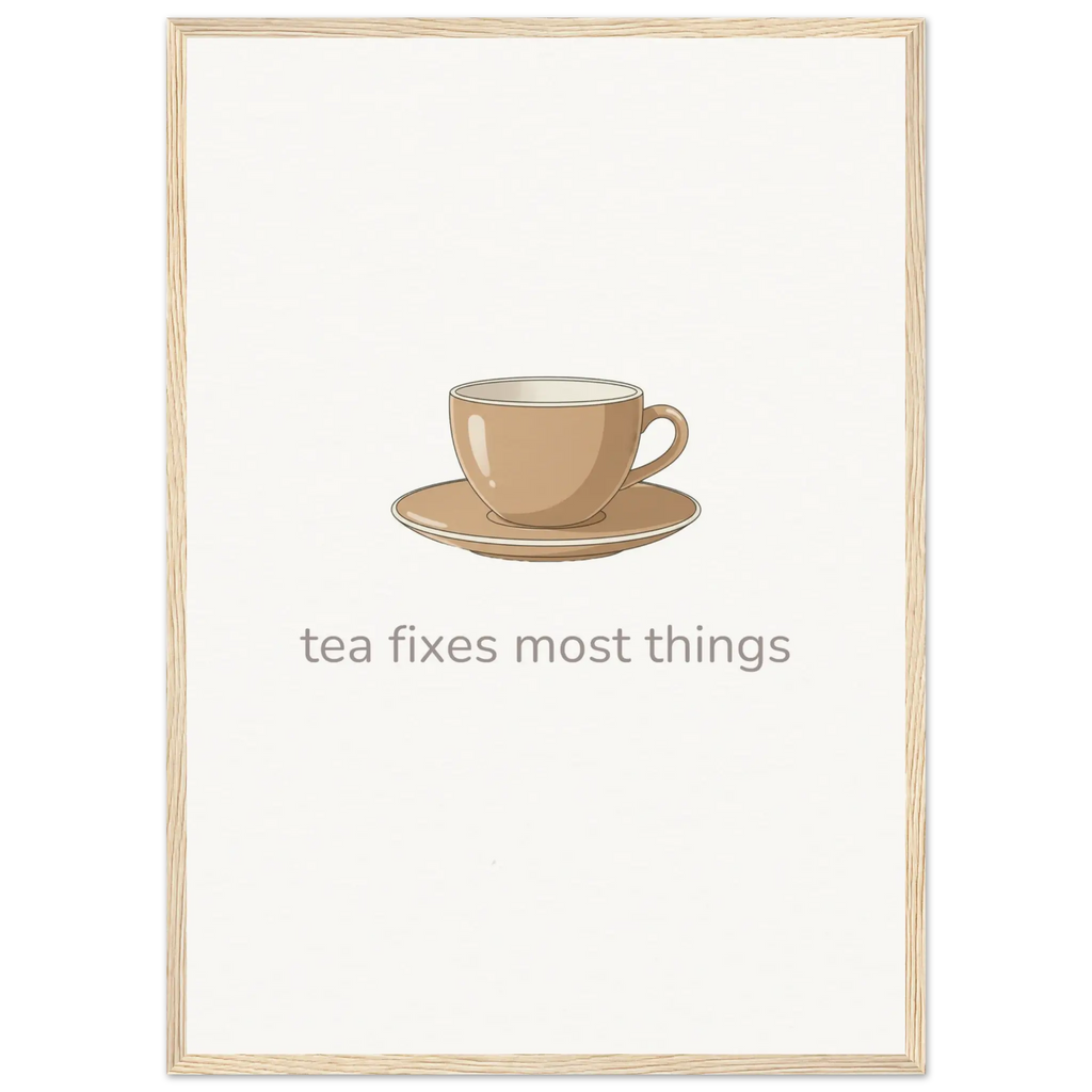 Tea Fixes Most Things – British Tea Kitchen Framed Print - Randello