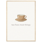 Tea Fixes Most Things – British Tea Kitchen Framed Print - Randello