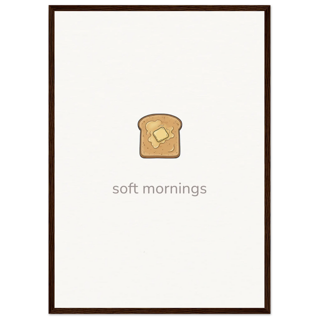 Soft Mornings – Toast Illustration Kitchen Framed Print - Randello