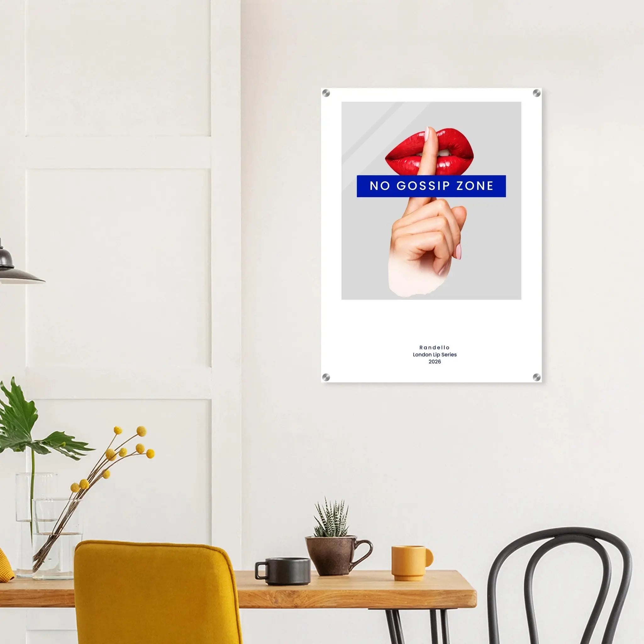 No Gossip Zone – London Underground Inspired Acrylic Wall Art - Randello