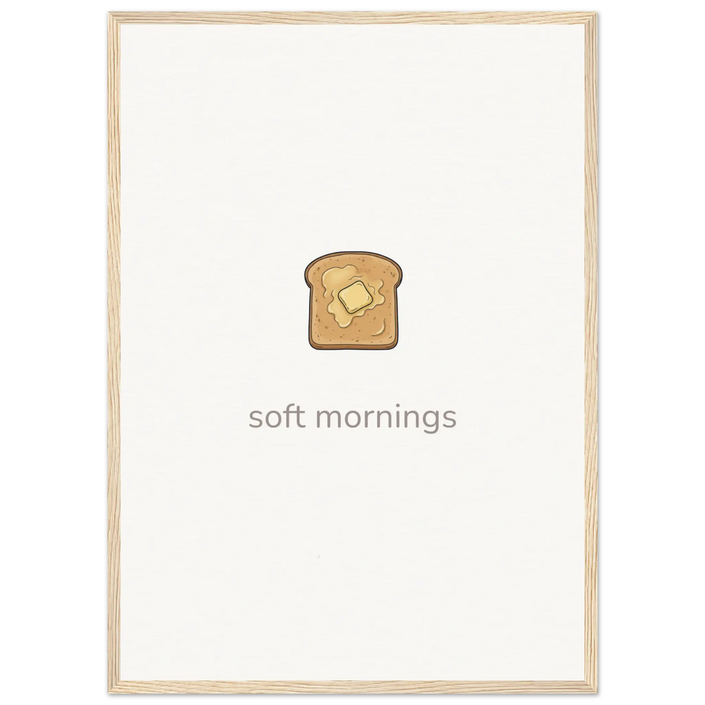 Soft Mornings – Toast Illustration Kitchen Framed Print - Randello