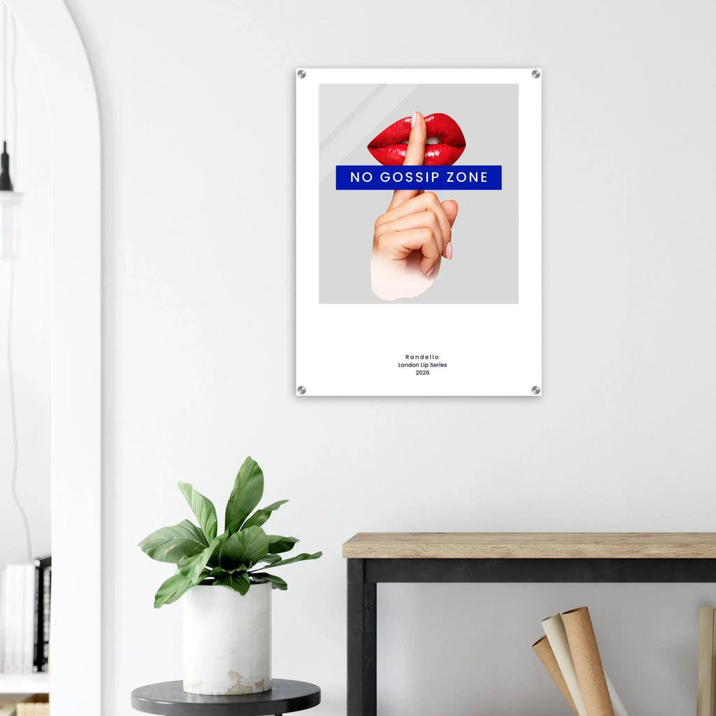 No Gossip Zone – London Underground Inspired Acrylic Wall Art - Randello