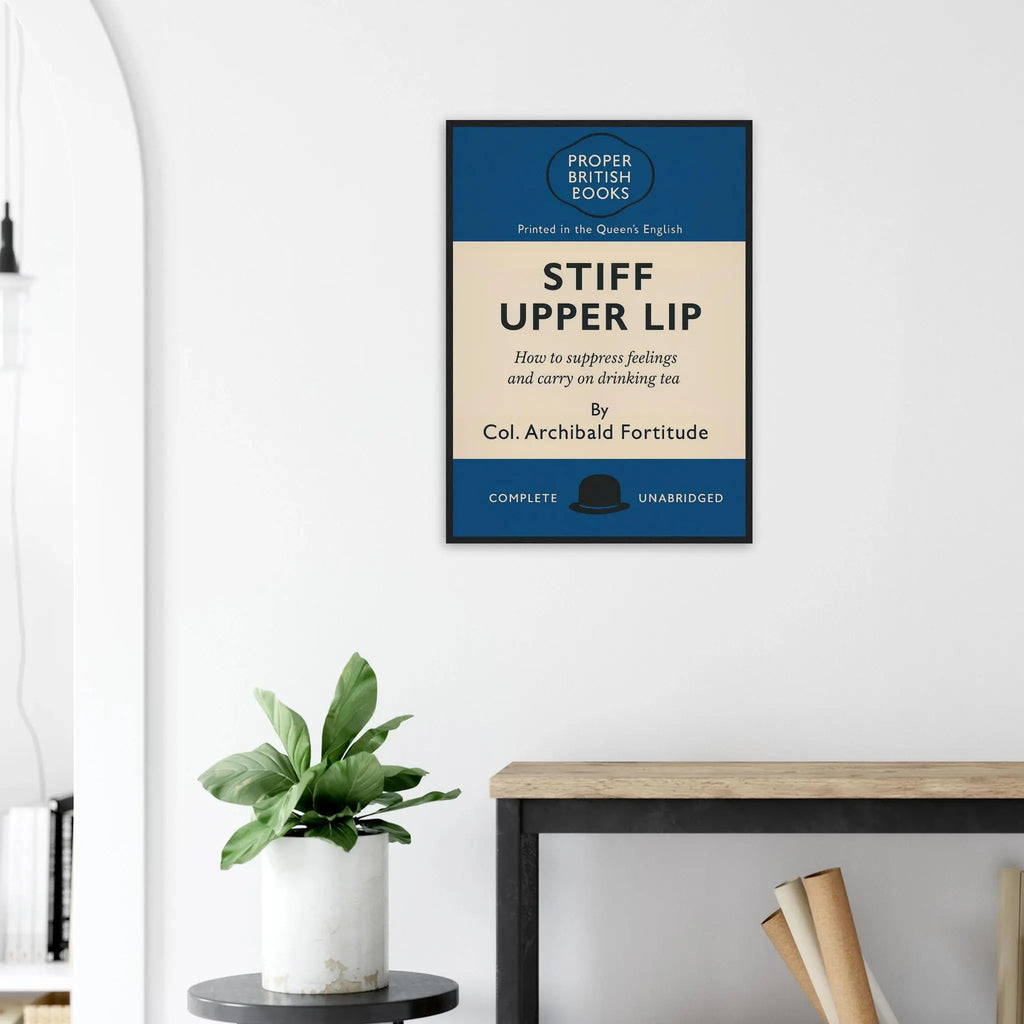 Stiff Upper Lip – British Penguin Book Parody Framed Print - Randello