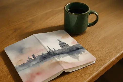 A5 Hardback Journal – Dawn Over London, British Inspired Lulu