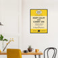 Vintage British parody framed print reading “Keep Calm and Carry On – A Field Guide to Mild Crises and Proper Composure” in a retro book-cover design, by Randello.