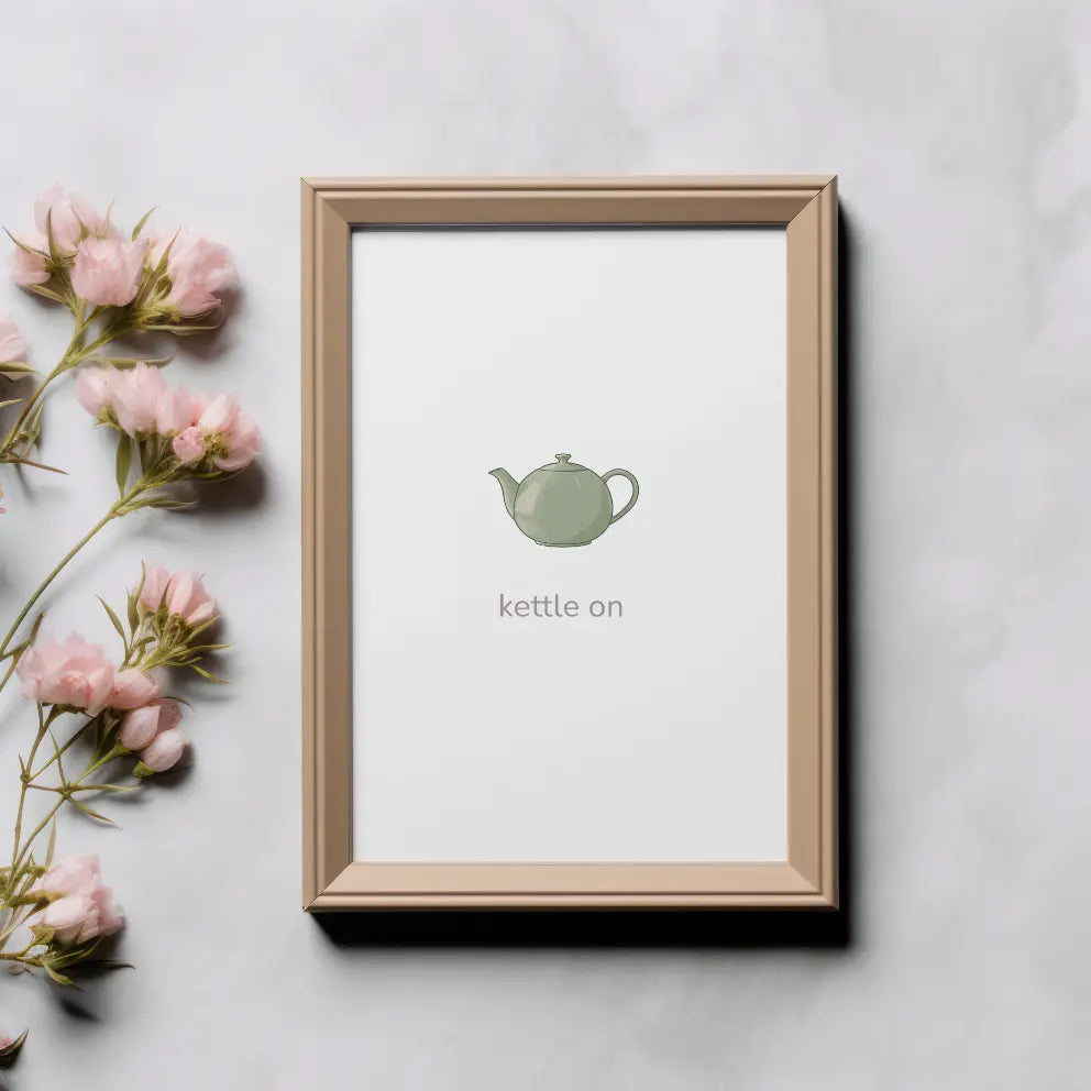 Kettle On – British Tea Kitchen Framed Print - Randello