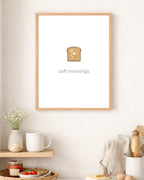 Soft Mornings – Toast Illustration Kitchen Framed Print - Randello
