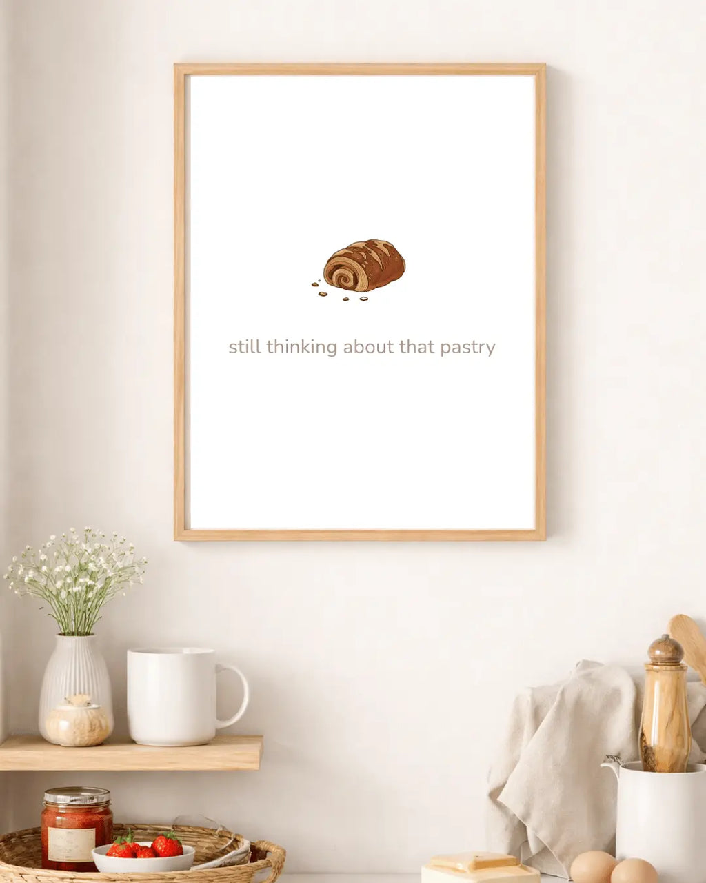 Still Thinking About That Pastry – Bakery Kitchen Framed Print - Randello