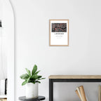 London city map wall art print in black, white, and red – framed and ready-to-hang modern poster decor for home or office