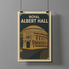 Fine art illustration of the Royal Albert Hall in London with iconic domed architecture